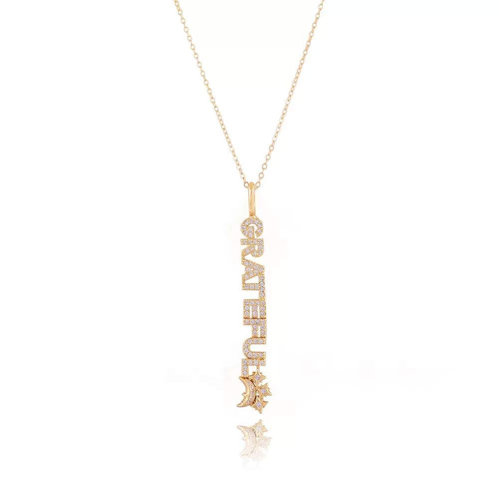 Stella Grateful Letter Pendant Neckalce