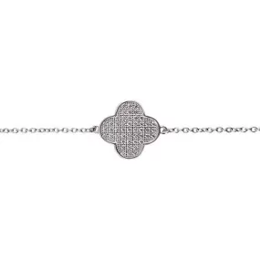 Sterling Silver Lucky Four-Leaf Clover Bracelet