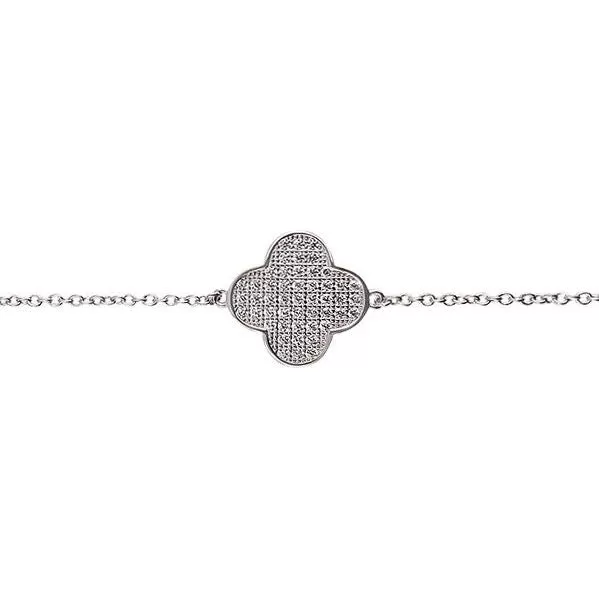 Sterling Silver Lucky Four-Leaf Clover Bracelet