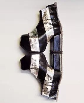 Striped Snakeskin Glam Boots