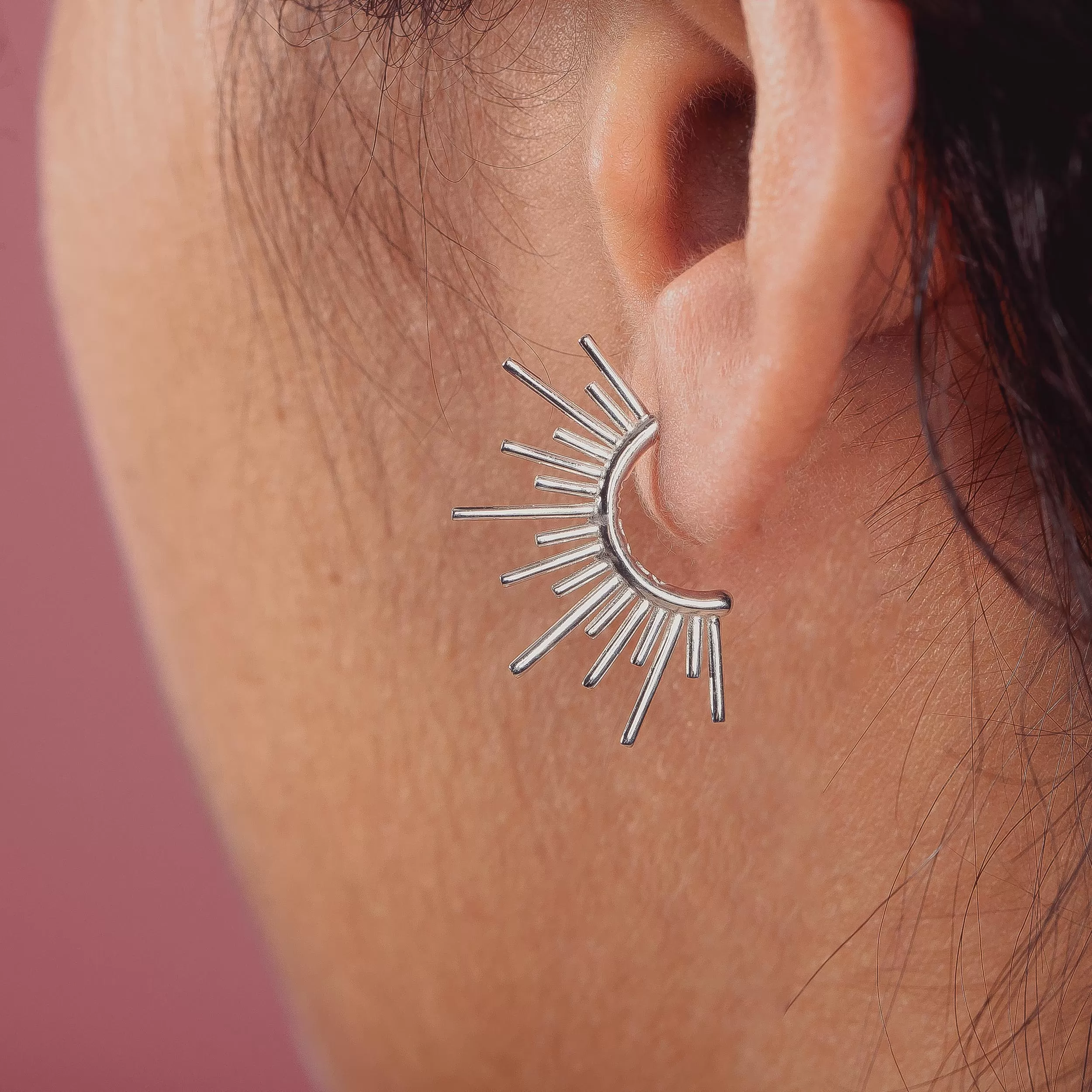 Sun Burst Hoop Earrings