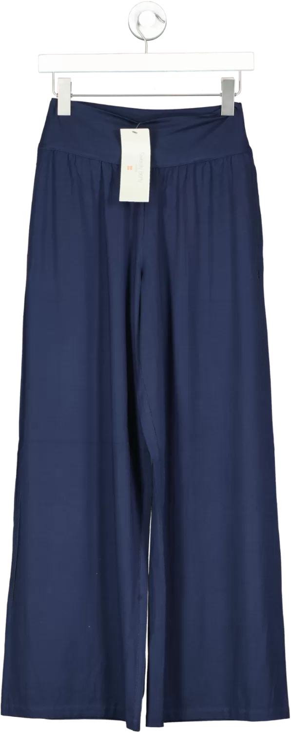 Sweaty Betty Navy Blue Modal Wide Leg Trousers Bnwt UK XXS