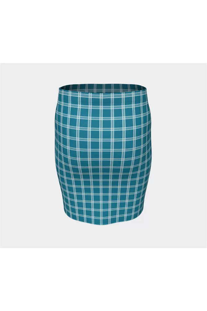 Tattersall Blue Fitted Skirt