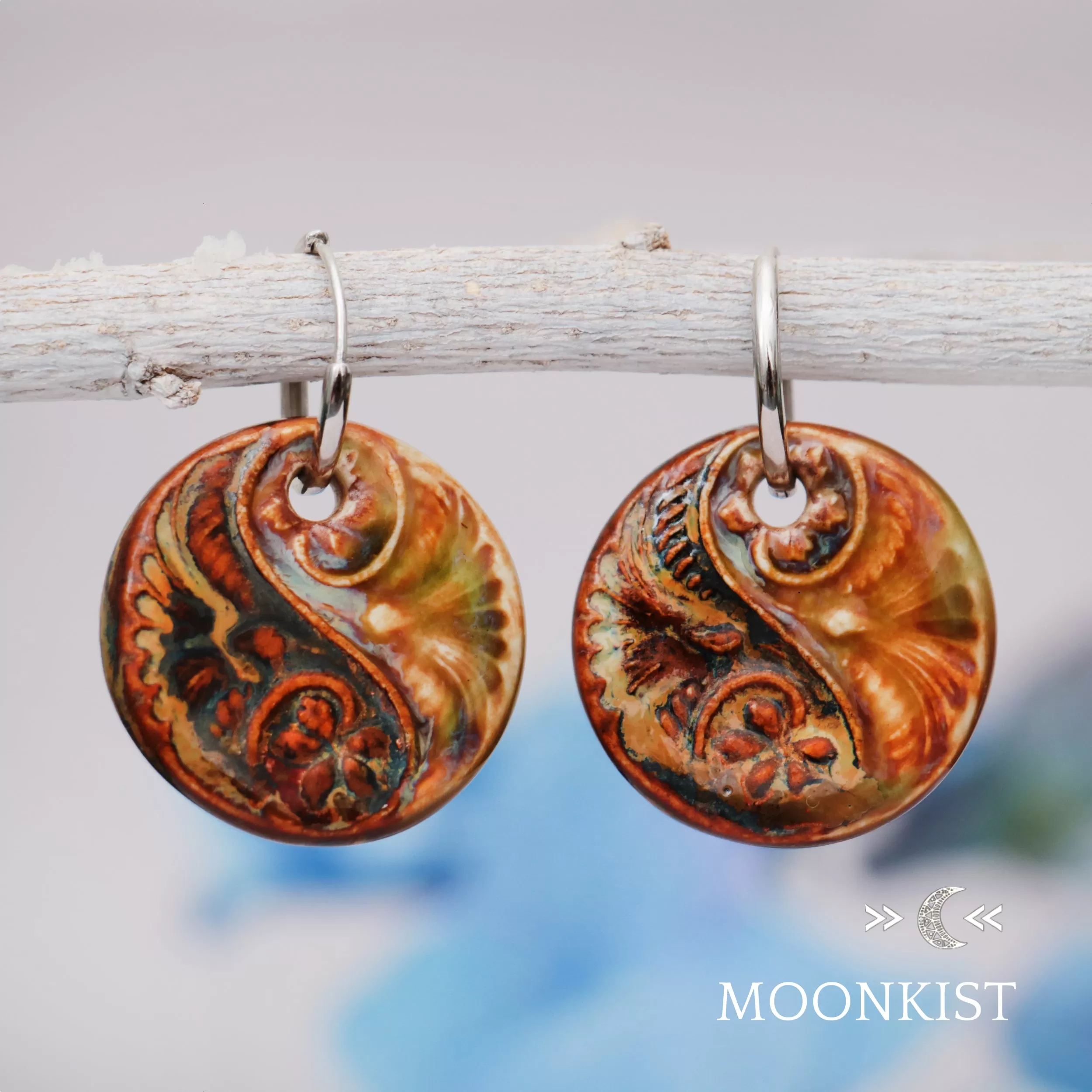 Terracotta Orange Ceramic Earrings  | Moonkist Designs