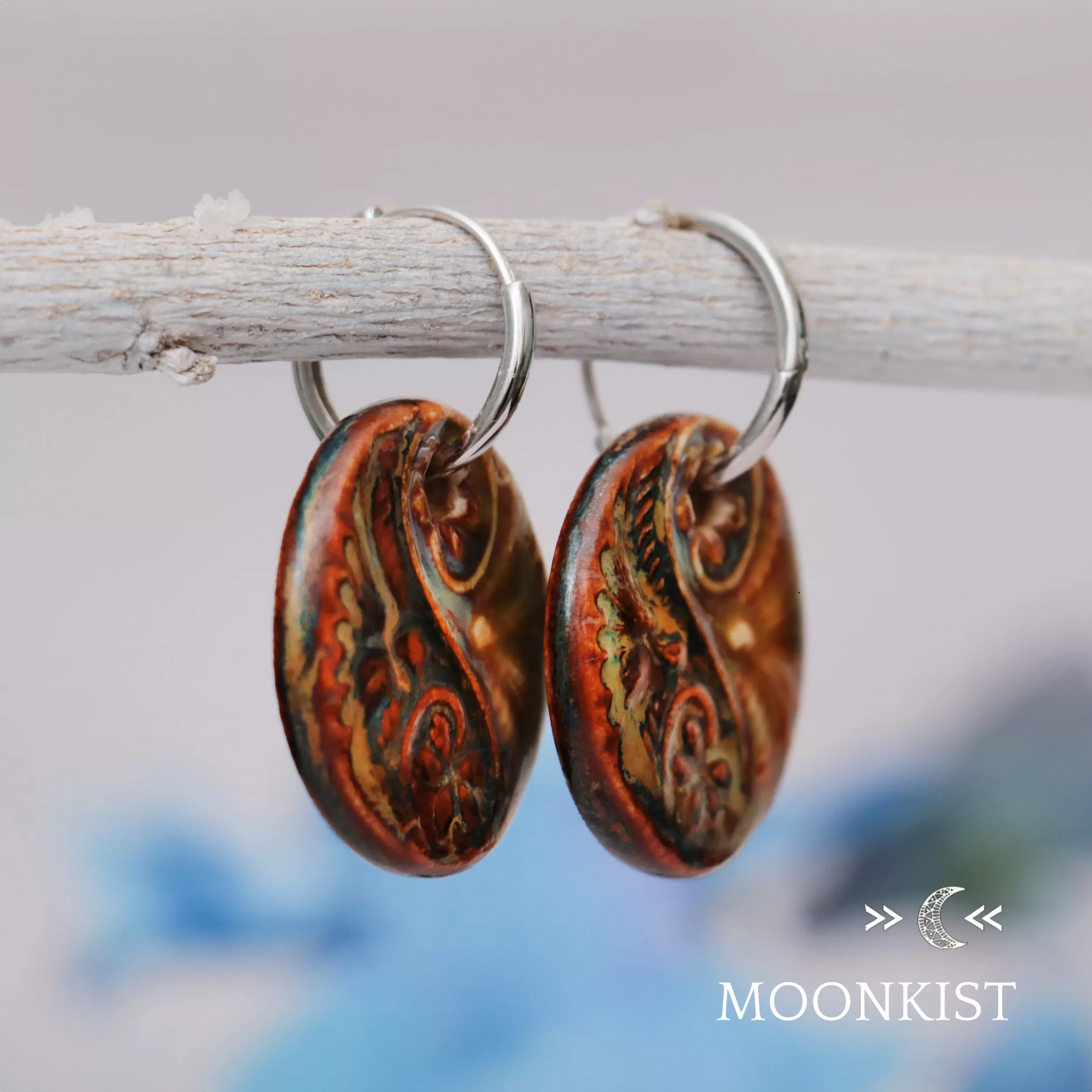 Terracotta Orange Ceramic Earrings  | Moonkist Designs