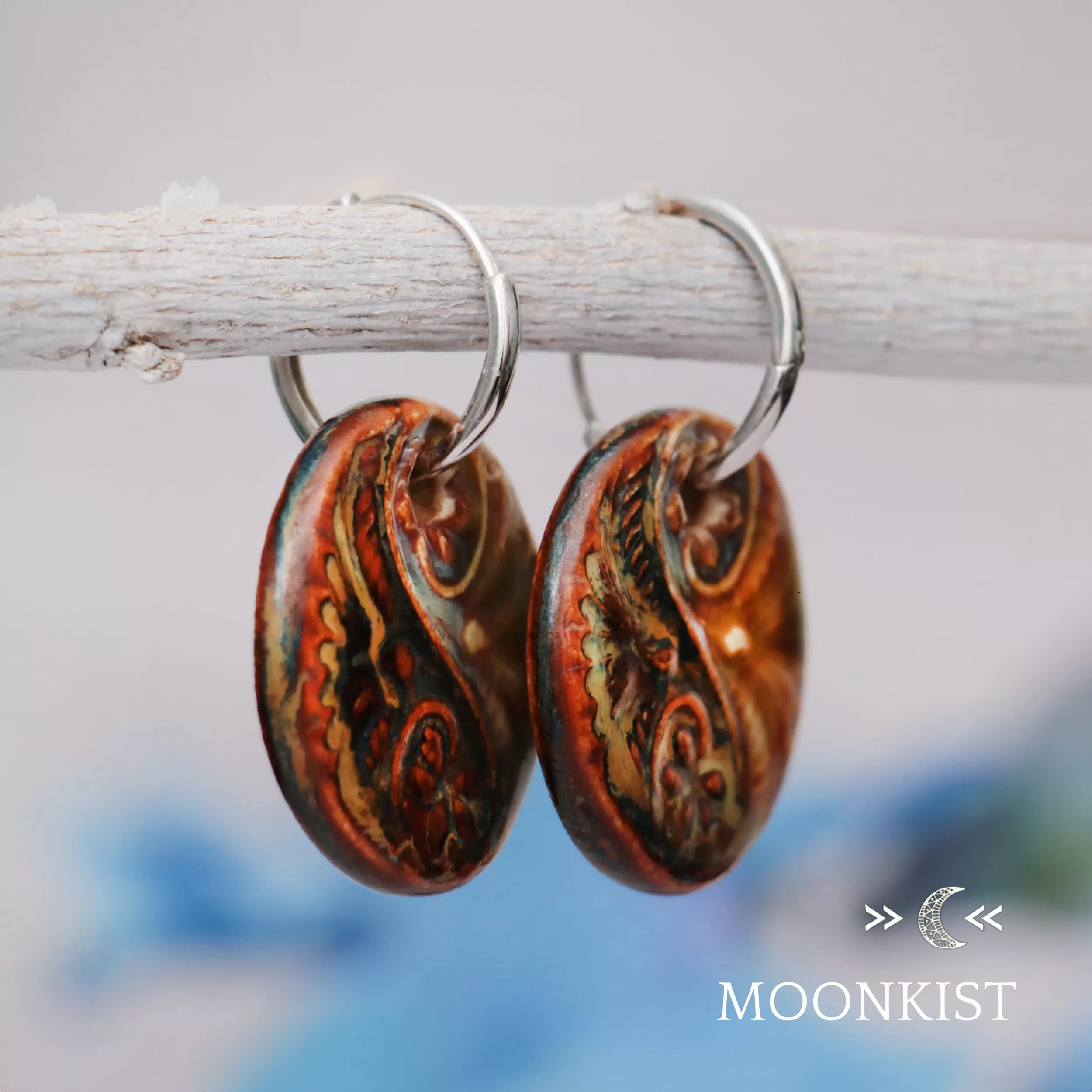 Terracotta Orange Ceramic Earrings  | Moonkist Designs