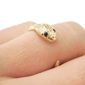 Tiny Baby Snake Hugging Your Finger Shaped Animal Ring in Gold | DOTOLY