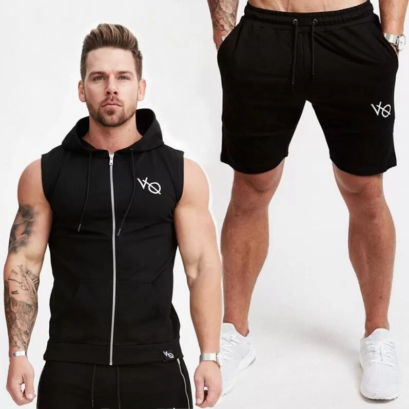 Tracksuit Sport Suit Men Summer Running Training Male Sport wear