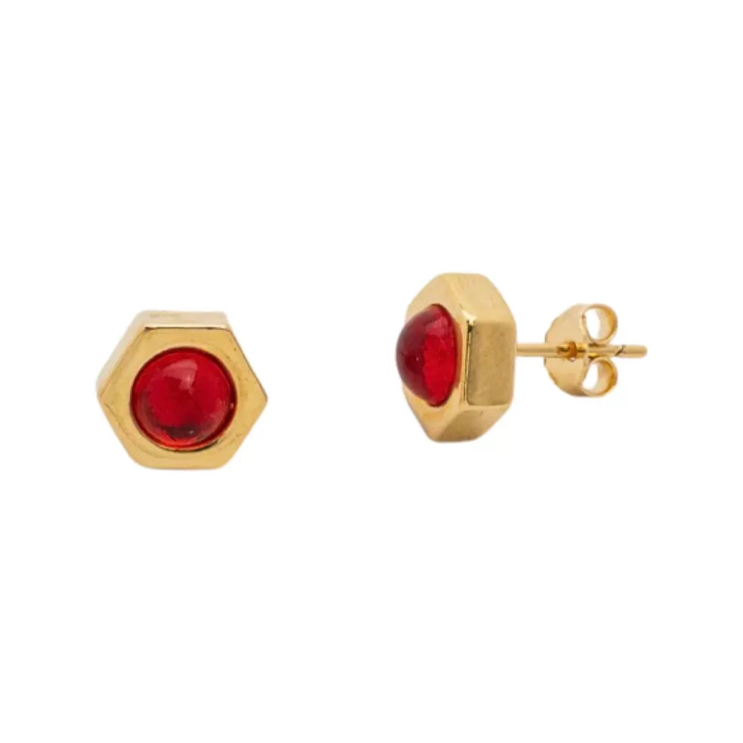 TUCCO TUERQUIN RED CRYSTAL EARRINGS