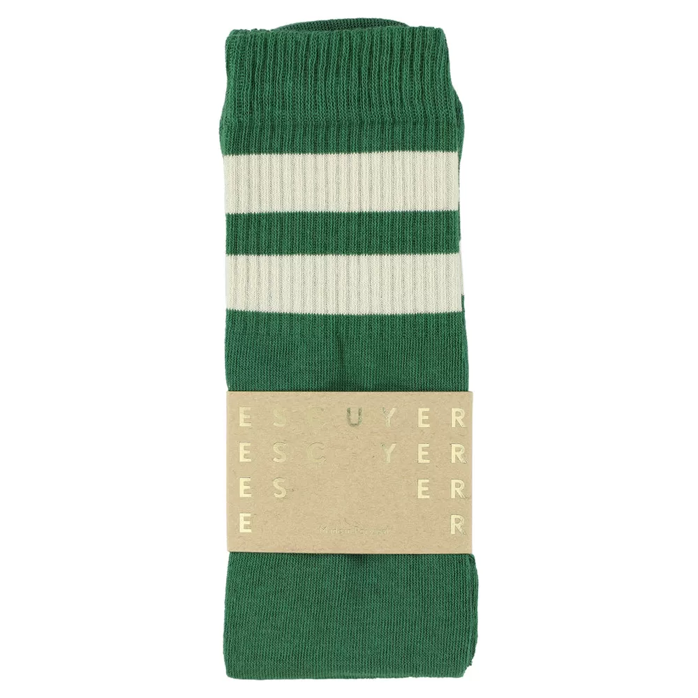 Unisex Tube Socks - Green / Ecru