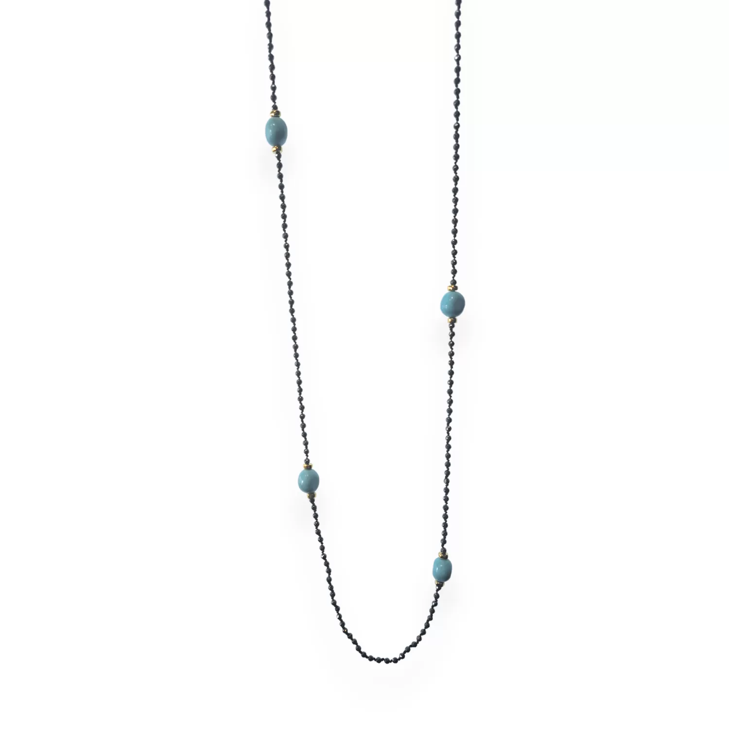 Vernus | Ariana Necklace | Turquoise & Hematite | Gold Plated Stainless Steel