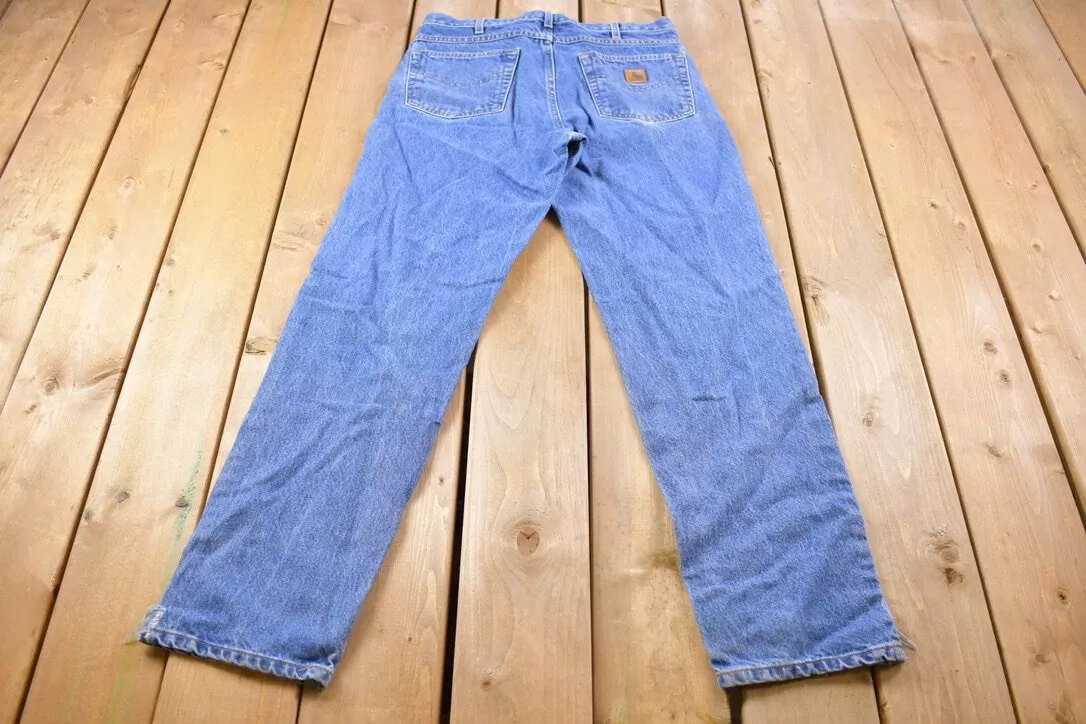 Vintage 1990s Carhartt Blue Work Jeans Size 32 x 33 / 1990s Carpenter Pants  / Hype Vintage Jeans / Vintage Workwear