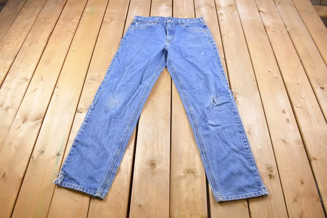 Vintage 1990s Carhartt Blue Work Jeans Size 32 x 33 / 1990s Carpenter Pants  / Hype Vintage Jeans / Vintage Workwear