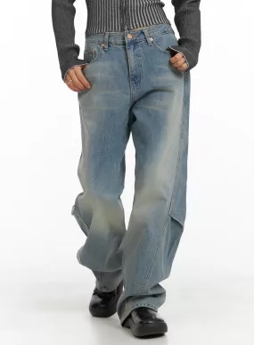 Washed Baggy Jeans CA404