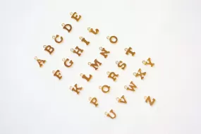 Wholesale 14k Gold Filled Initial Block Letter Charm Drop A - Z Alphabet Letter Drop Charm Pendant Personalized Charm GOLD ALPHABET, 438