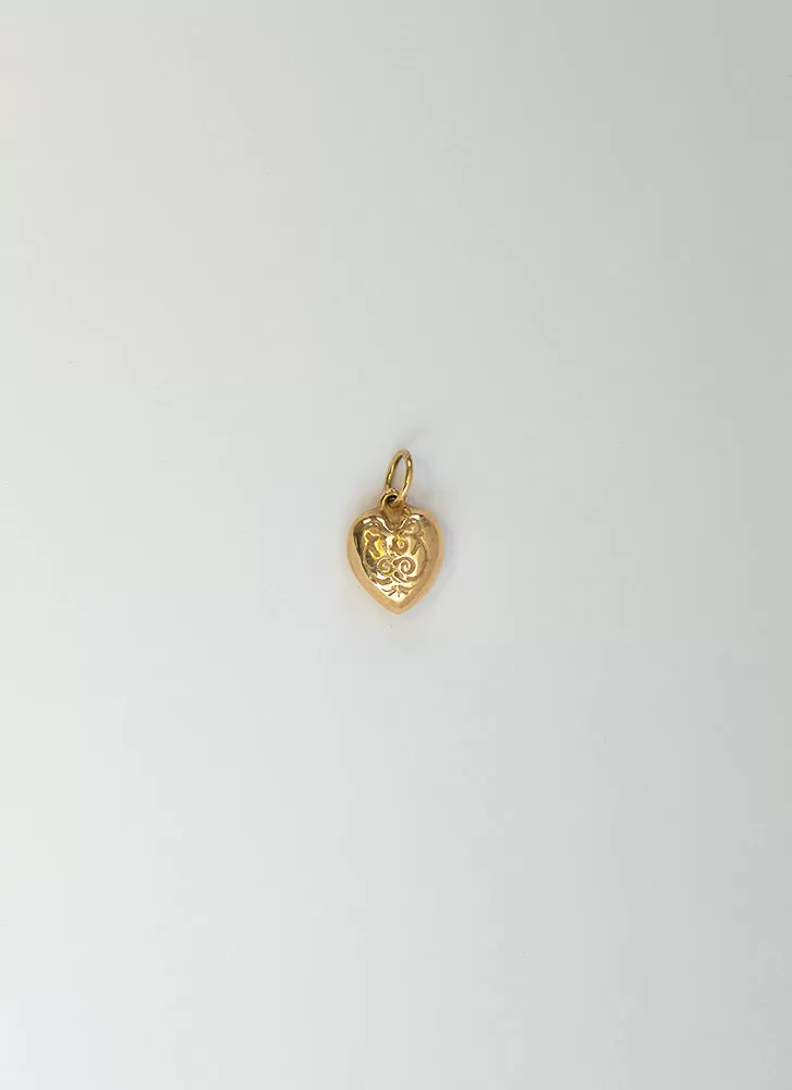 Wild heart charm 14k gold