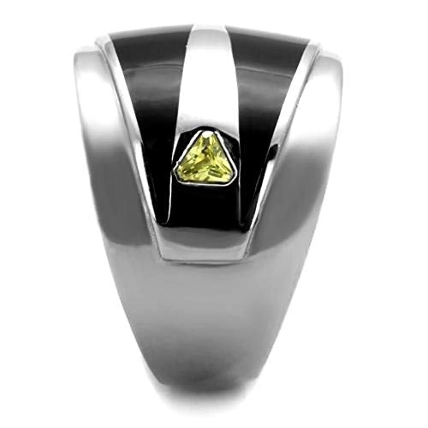 WildKlass Stainless Steel Ring High Polished (no Plating) Women AAA Grade CZ Topaz