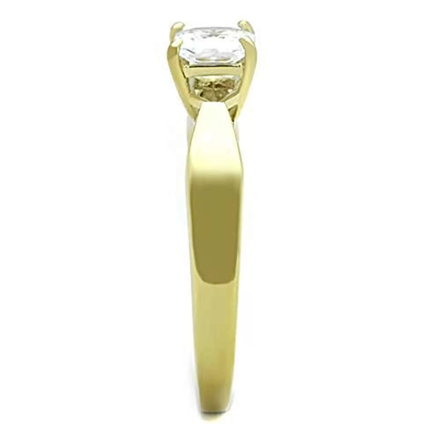 WildKlass Stainless Steel Ring IP Gold Women AAA Grade CZ Clear