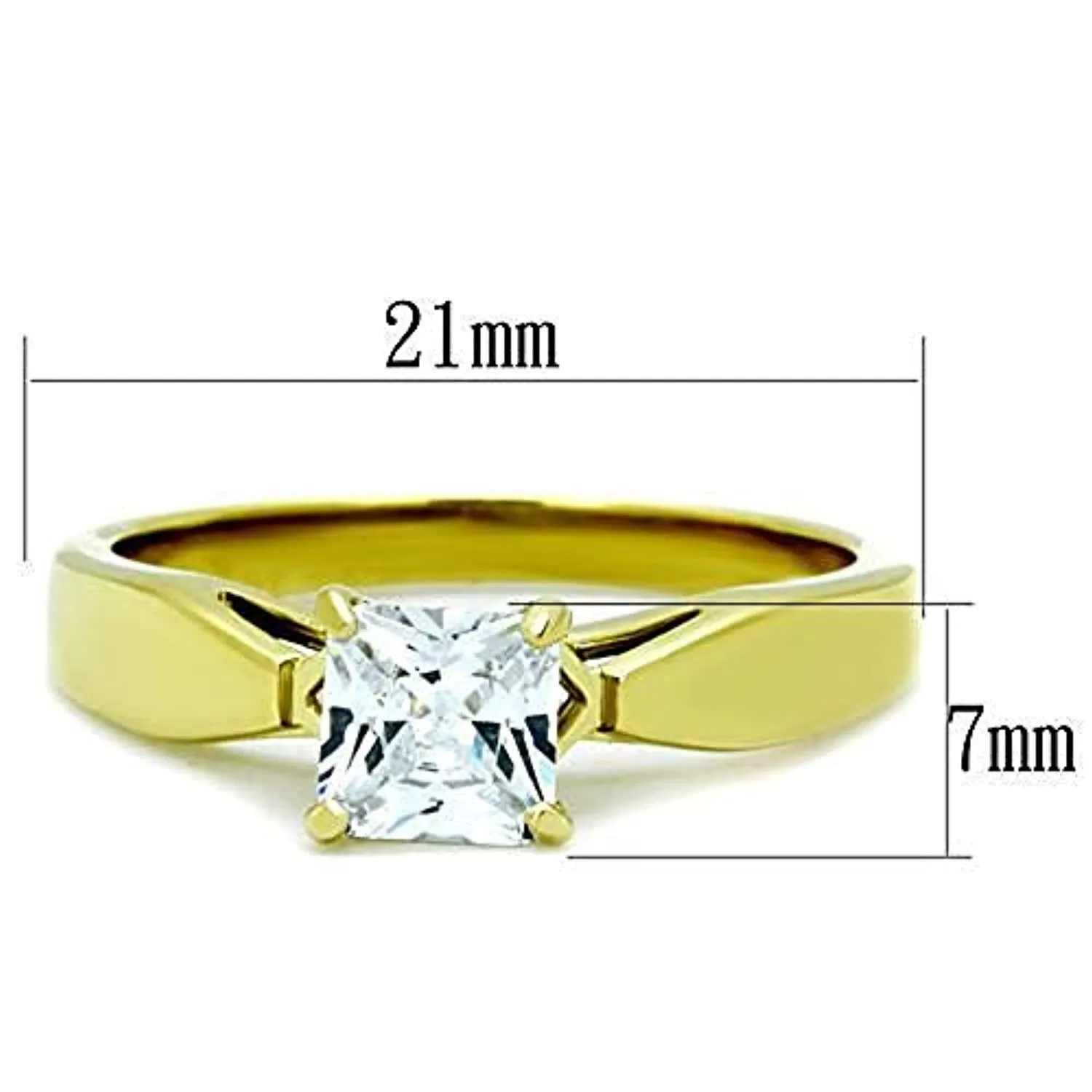 WildKlass Stainless Steel Ring IP Gold Women AAA Grade CZ Clear