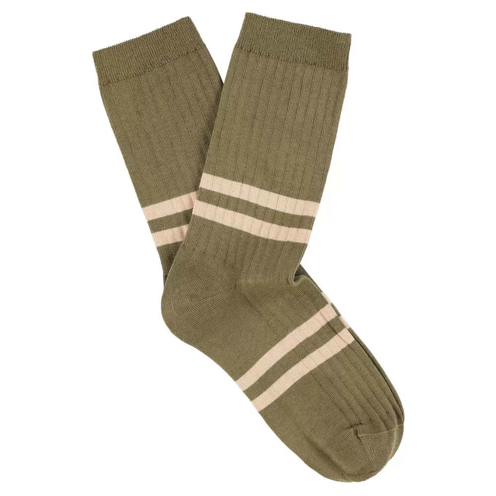 Women Stripes Khaki / Pink