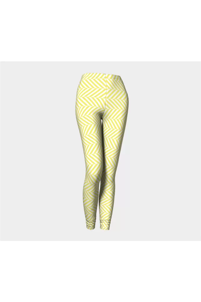 Yellow Herringbone Premium Leggings