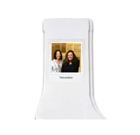 Your Framed Photo and Text Custom Printed on Crew Socks