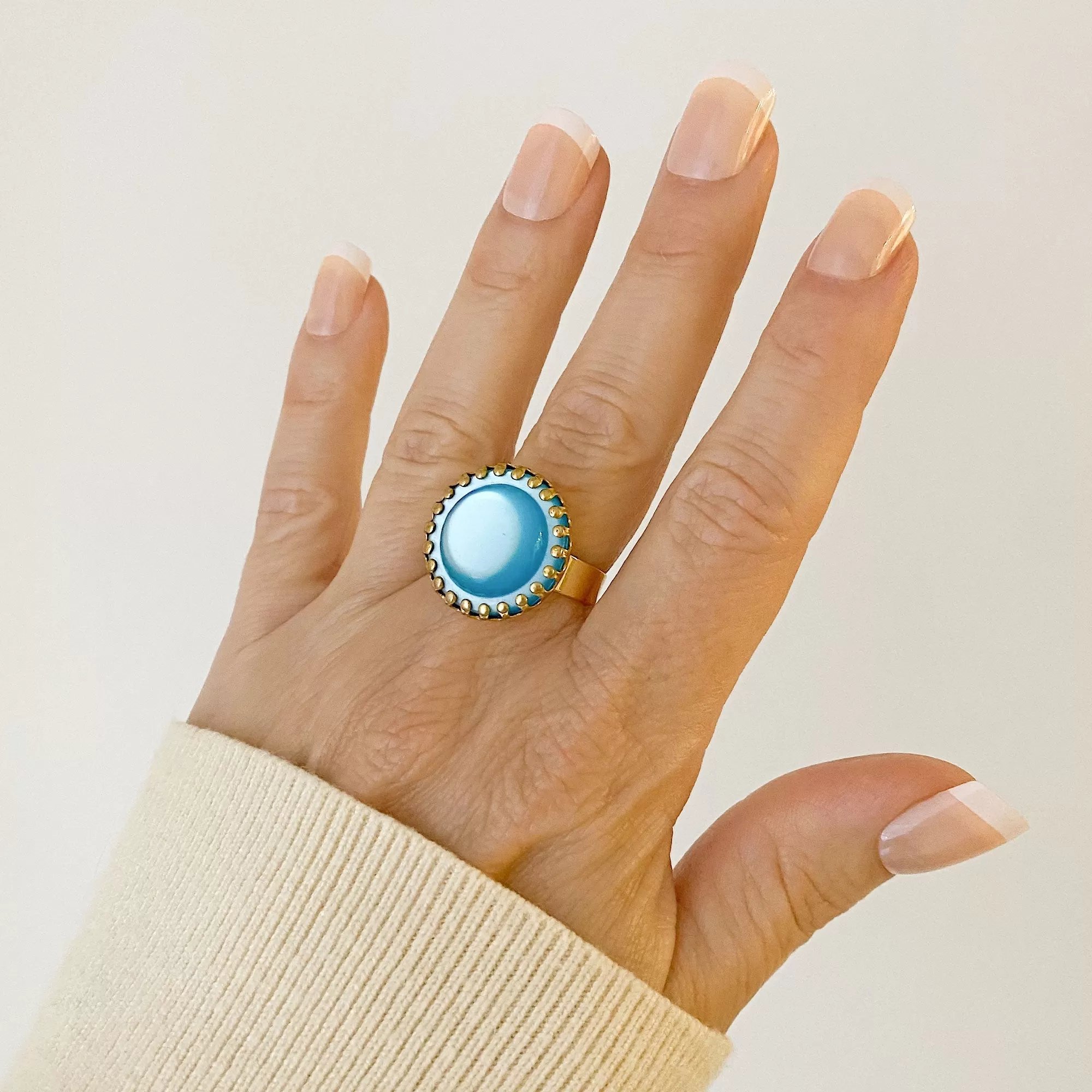 ZANE vintage teal cocktail ring