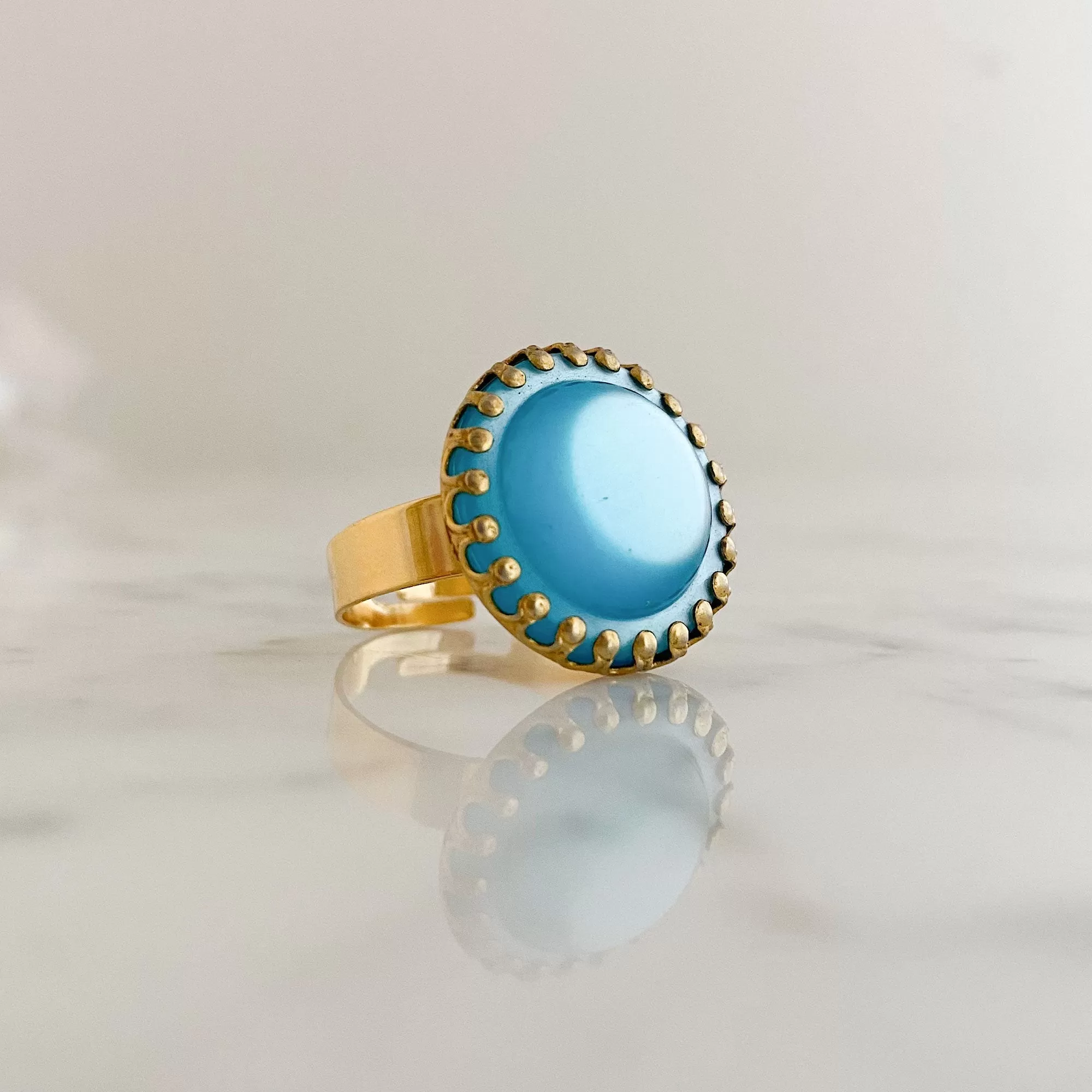 ZANE vintage teal cocktail ring