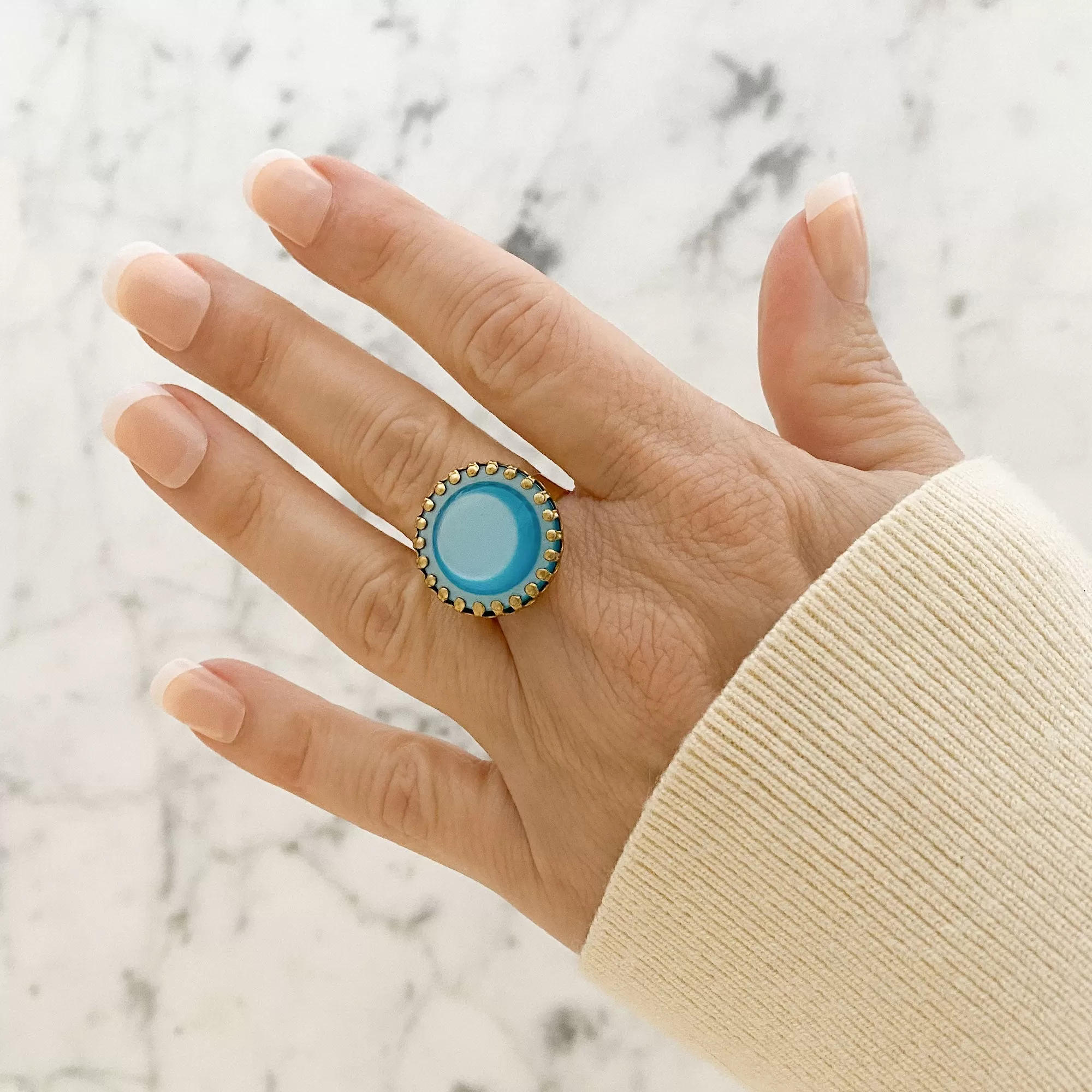 ZANE vintage teal cocktail ring